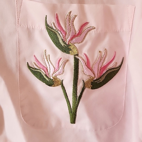 Pale Pink Embroidered Floral Blouse - Picture 2 of 6